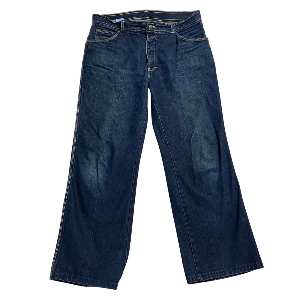 Vintage Graffiti Jeans Mens 36 x 28 Dark Wash Wide Leg Loose Fit Baggy Skater